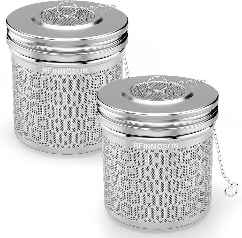 Reinmoson 304 Stainless Steel Extra Large Tea Strainer 3.0"x3.2" 2 Pack
