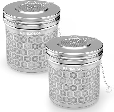 Reinmoson 304 Stainless Steel Extra Large Tea Strainer 3.0"x3.2" 2 Pack