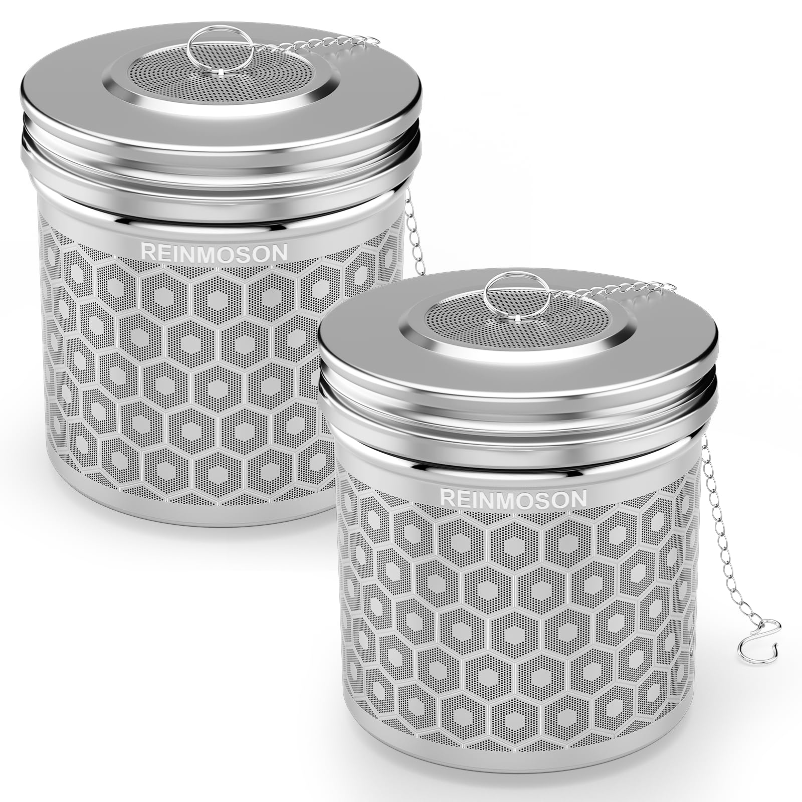 Photo 1 of 2 Pack Reinmoson Extra Large Tea Infuser for Loose Tea & Spice Infuser for Cooking, Extra Fine Mesh Large Tea Strainers for Loose Tea, 304 Stainless Steel Loose Leaf Tea Steeper