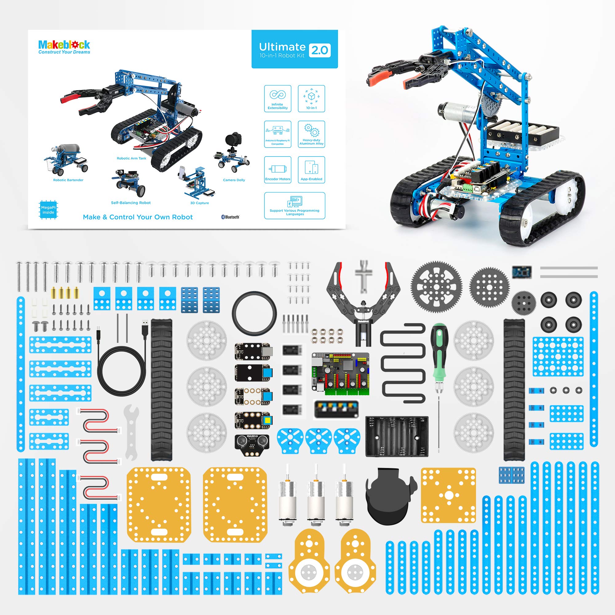 Makeblock mBot Ultimate 10 in 1 Robot Building Toys, Robotics Kit App Remote Control Robot Toys Compatible with Arduino C & Raspberry Pi, STEM Educational DIY Robotics for Kids Ages 12-16 - Image 9