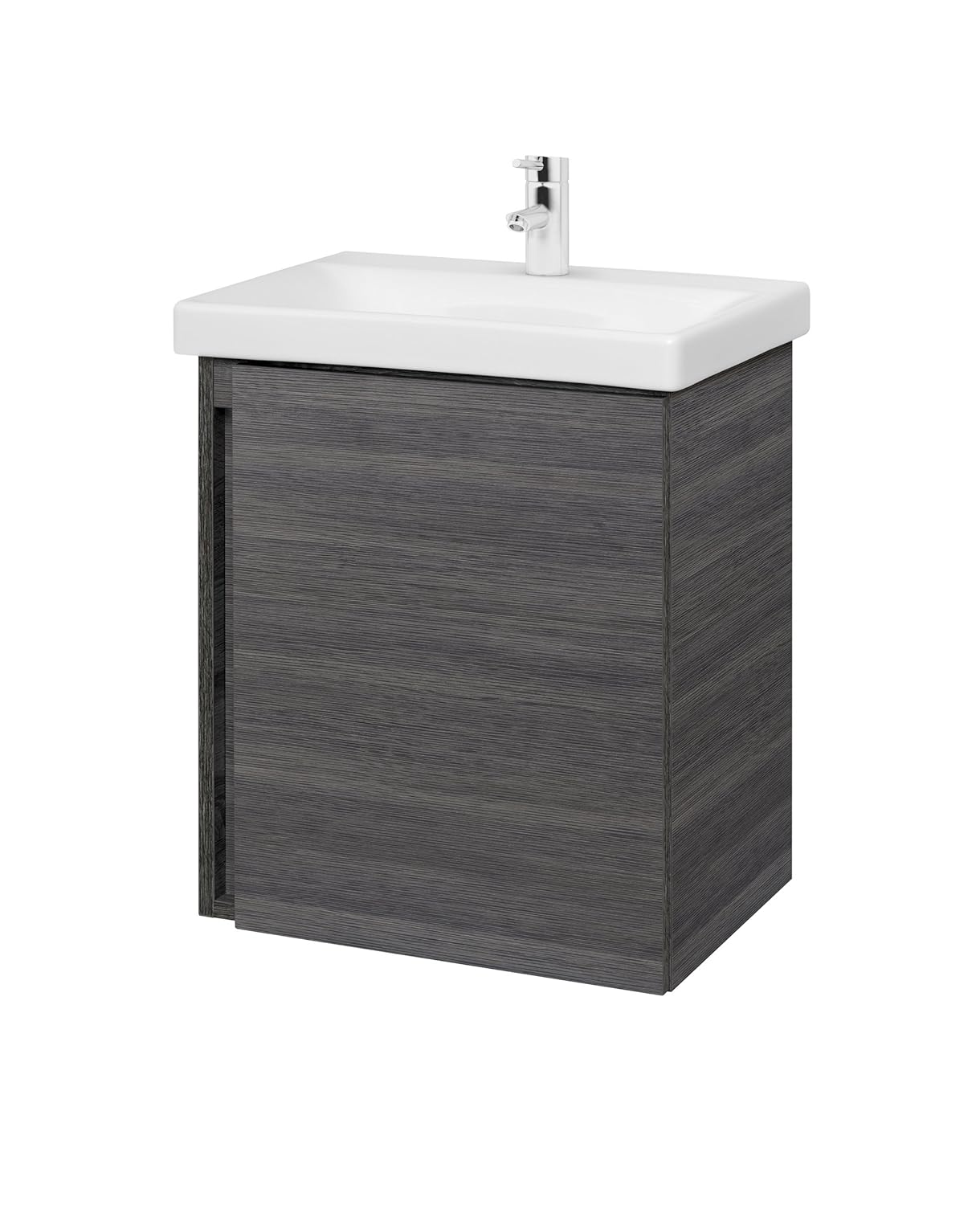 Waschtisch + Spiegel Badmöbel Set 50cm für Badezimmer WC (Anthrazit