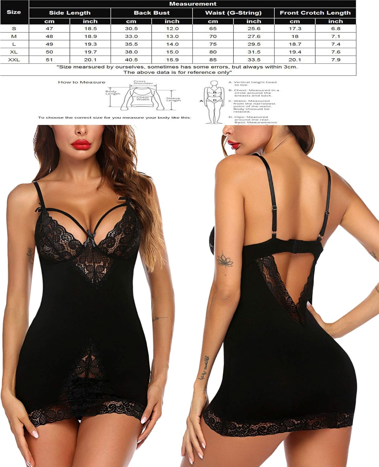 Avidlove Women Chemises Lingerie Lace Babydoll Sleepwear Sexy Full Slips Mini Dress S-XXL at  Women’s Clothing store