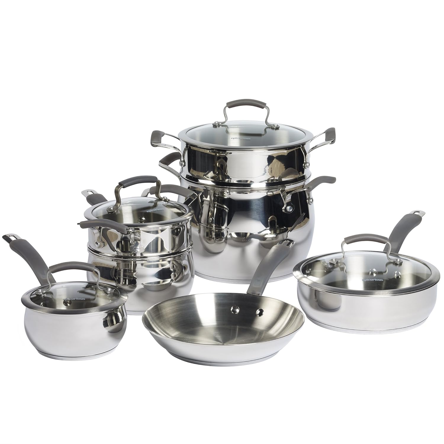 Best Belgique Polished Stainless Steel Cookware Set