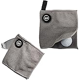 Golf Ball Towel - Small Magnetic Greens Towel - Golf Ball Cleaner for Around The Greens - Pocket Towel and Magnet Hand Towel