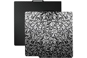 RugooSpink X1E P1P P1S Build Plate 257.5 x257.5MM Plate X1 X1C A1 Plate Carbon Fiber PET +Diamond PEO Heated Bed Removable Platform Spring Steel Sheet for Bambu 3D Printer