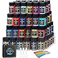 Smalltongue Mica Powder for Epoxy Resin, 108 Colors, 36 Original Colors(0.35oz, 10g), 36 Pastel Colors(0.35oz, 10g), 36 Fine Glitter(0.7oz, 20g), Pigment for Epoxy Resin
