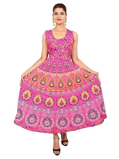 Women's A-Line Maxi Dress (JSL177_Blue_Free Size)