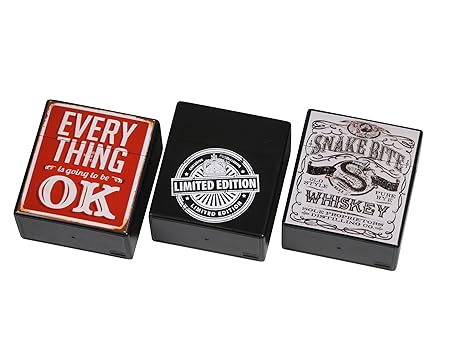 3 x Zigarettenbox XXXL Vintage BUNT für 50 Zigaretten Etui Kunststoff Raucherbedarf