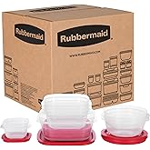 Rubbermaid EasyStore Square and Round Food Storage Containers with Lids, 14-Piece Set