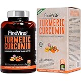 Turmeric Curcumin with BioPerine Black Pepper and Ginger - Made in USA - 120 Vegetarian Capsules for Advanced Absorption, Car