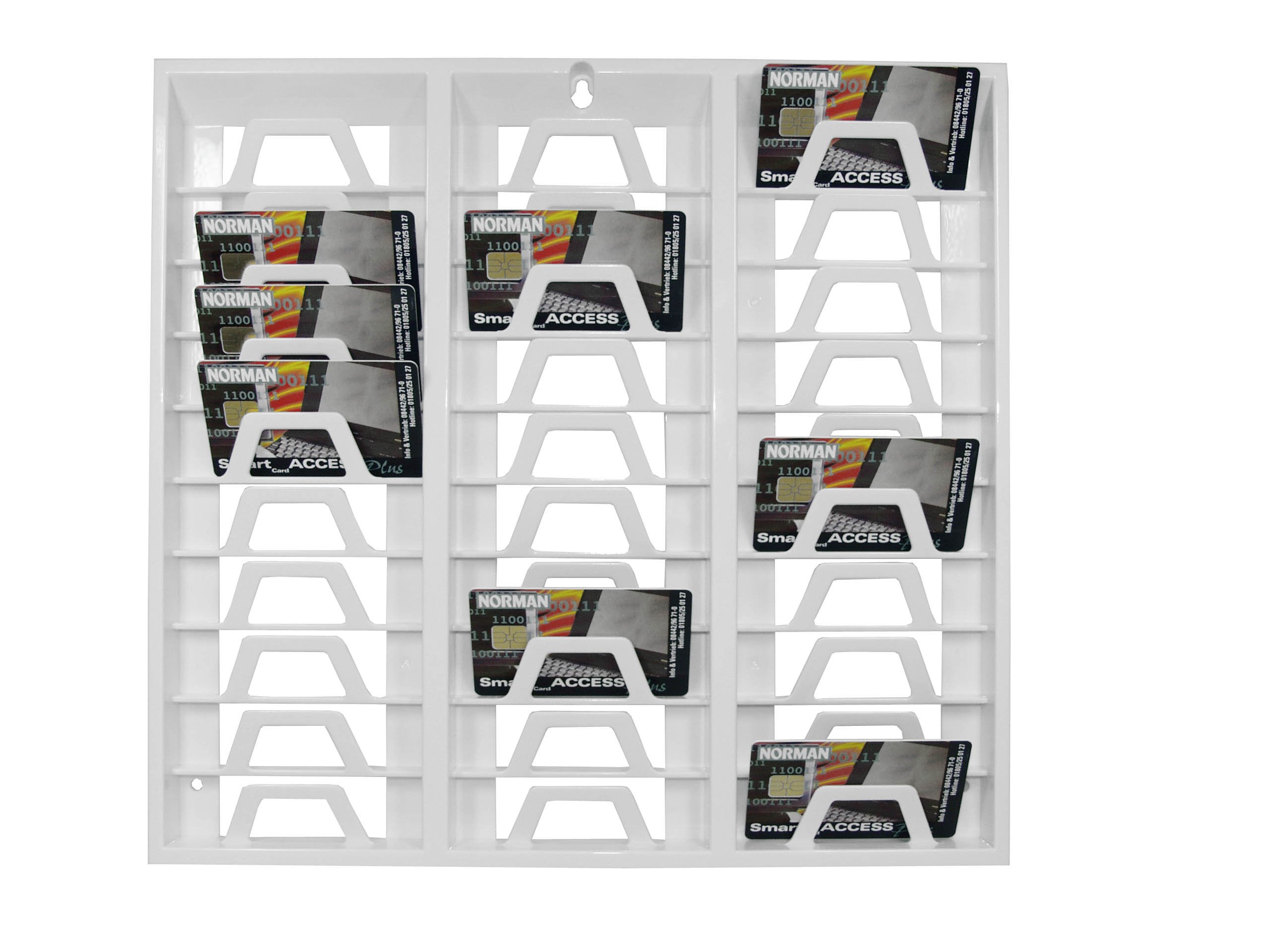 SCM PC-Card GmbH Card Holder / Wall Holder for 30 Employee Cards White - Ideal for Time Tracking / Timer Recording / for Offices, Workshops, Gym etc.