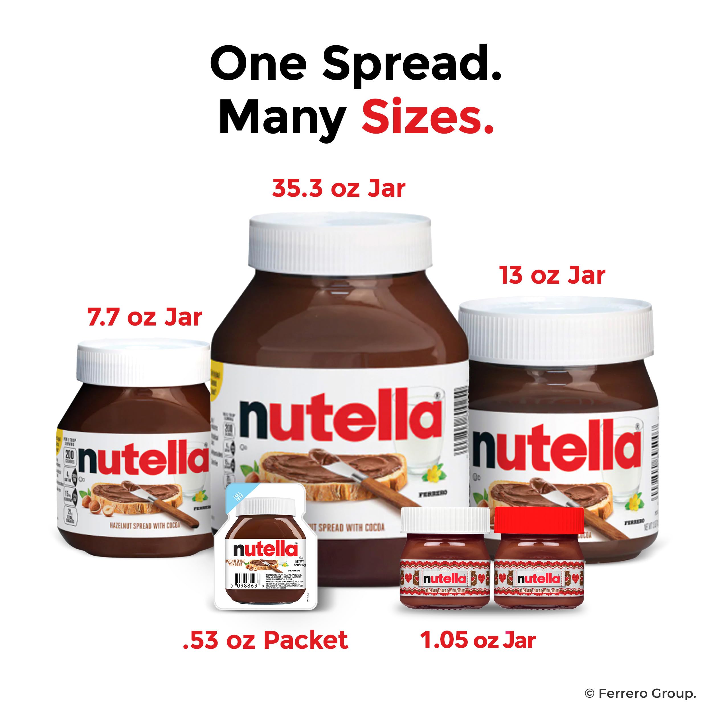Nutella Hazelnut Spread With Cocoa For Breakfast, 7.7 Oz Jar