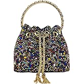 HUANG ZHUANG Colorful Crystal Soft Purse Sparkly Rhinestone Handbag Women Clutch Bling Party Crossbody Bag for Prom Cocktail