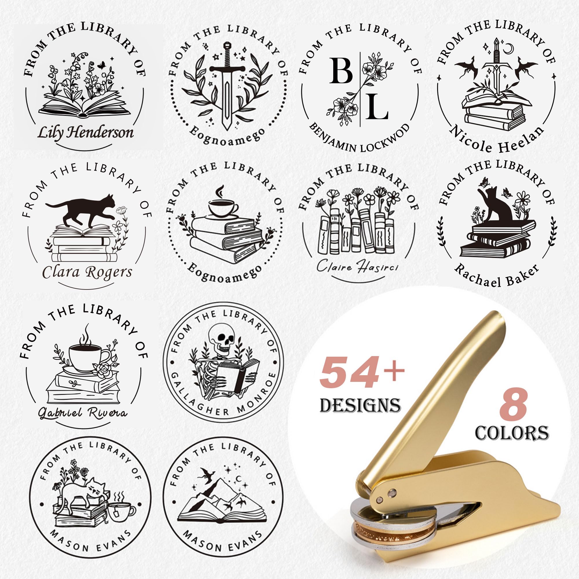 Book Embosser Personalized - Custom Library Stamp with Metal Carving Molds | for Book Lovers/Teachers/Students Unforgettable Gift