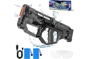 ARTCOOL Electric Water Guns for Adults/Kids,Automatic Squirt Gun with 2 Batteries,Poweful Water Gun up to 26-30FT Long Range, Waterproof Water Pistol for Summer Pool/Beach（Black）