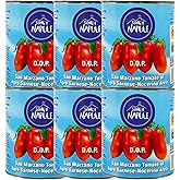Song' E Napule San Marzano DOP Authentic Whole Peeled Plum Tomatoes, 28 Ounce (Pack of 6)