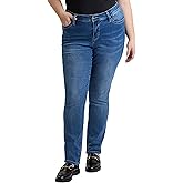 Royalty For Me Womens Women's Plus High Rise Curve Confidence Wannabettabutt Straight Leg Jeans, Xp024175