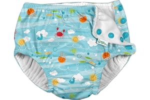 i play. by green sprouts Boys' Reusable Swim Diaper, Light Aqua Sea Friends, 5T