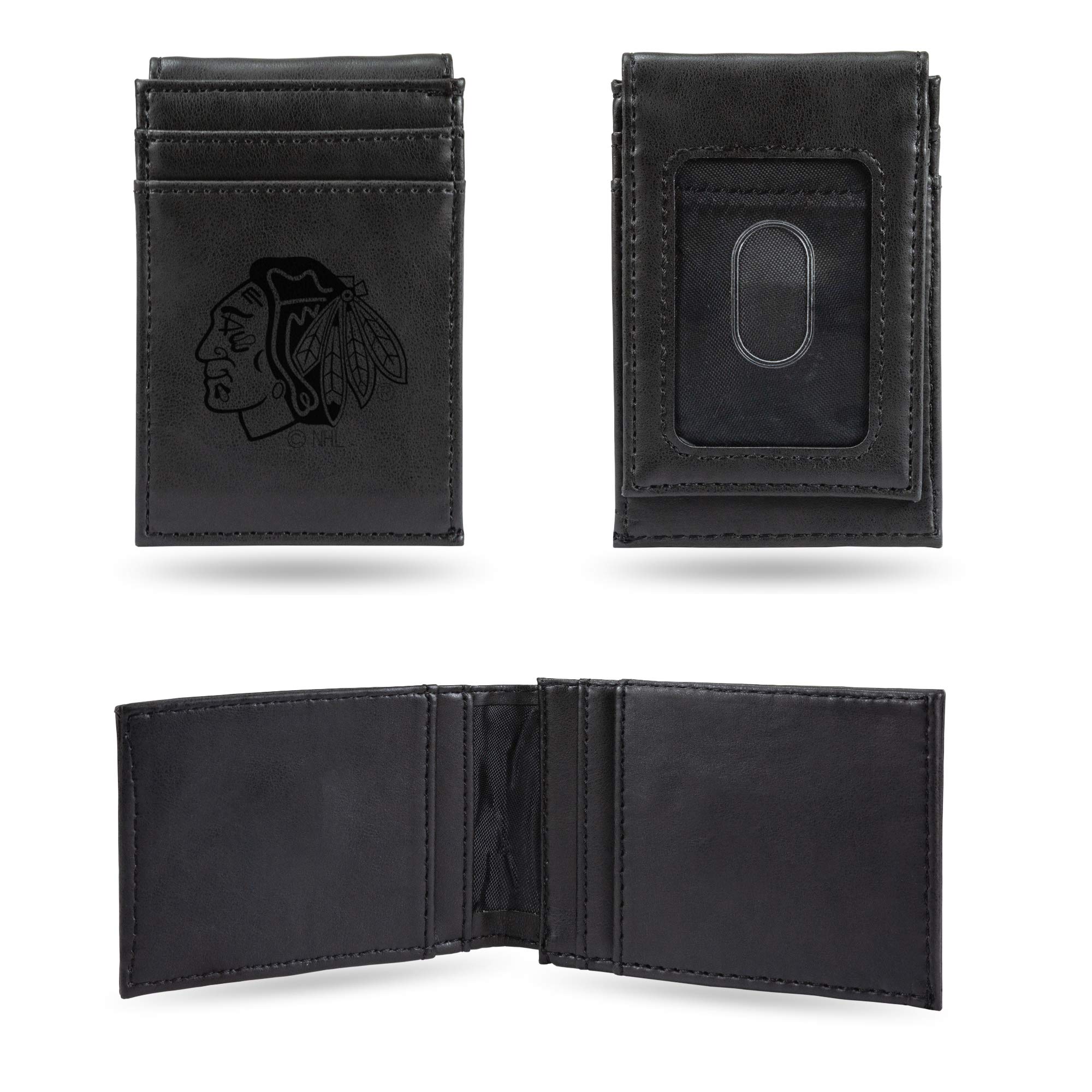 Rico Industries Laser Engraved Front Pocket Wallet, Chicago Blackhawks