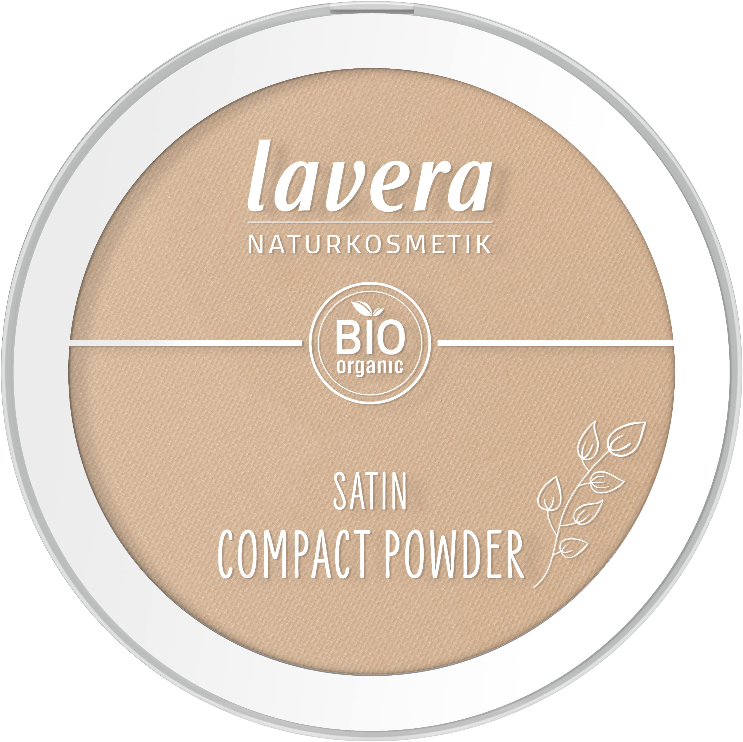 lavera Satin Compact Powder -Tanned 03- nude - Organic Almond Oil & Organic Rice Powder - Vegan - Mattifying - Long-Lasting - Velvety Texture (1 x 9,5g)