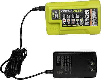 Amazon Com Ryobi Op403 Lithium Ion 40 Volt Battery Charger W Usb Plug In Home Improvement