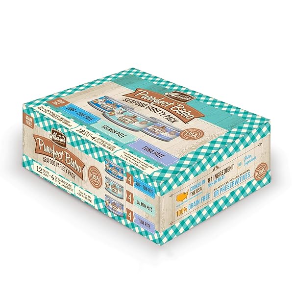 MERRICK PURRFECT BISTRO GRAIN FREE SEAFOOD WET CAT VARIETY PACK, 5.5 OZ.