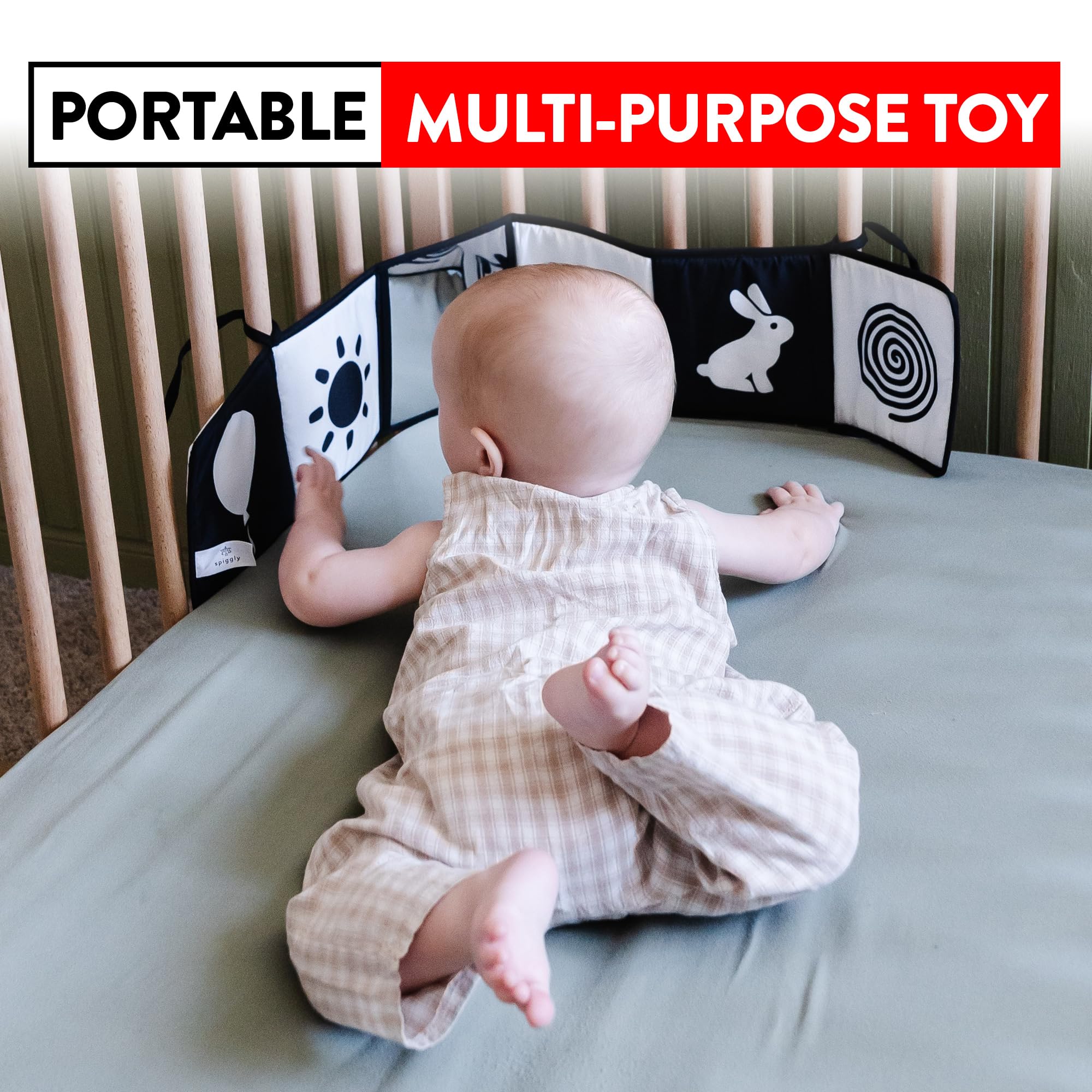 Spiggly High Contrast Baby Toys for Newborn Black and White Baby Toys Baby Books 0-6 Months High Contrast Baby Book Contrast Toys for Infants 0-6 Months Black and White Books for Newborns
