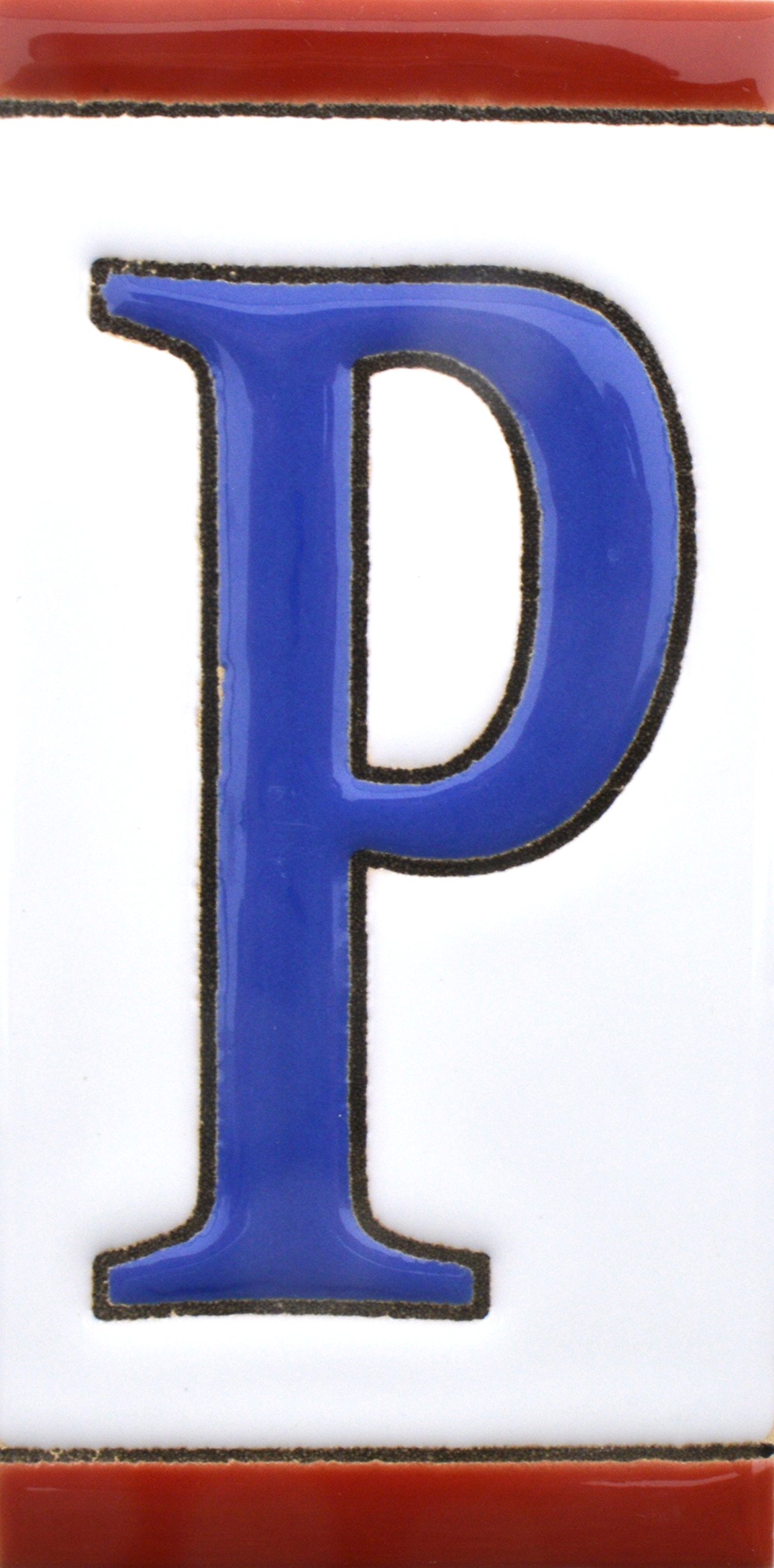 House letters 4 inch. Handpainted house letter tiles for signs, addresses and names. Address numbers for houses. House address numbers and letters. Design USA FLAG 4,29" x 2,13" (LETTER P)