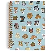 QLMX Funny Dog Spiral Notebook, Dog Journal Notebook, Dog Lovers Gifts for Women, Cute Dog Notebooks for School Work, Blue Dog Journal Office Supplies Gifts for Dog Lovers Women Men, 5.5x8.3 Inch