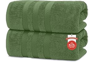 RIVERSIDE Pack of 2 Extra Large Bath Sheets 35 x 70 Inches - 100% Ring Spun Cotton Hotel Quality Oversized Bath Towels - Super Soft, Highly Absorbent & Quicker to Dry - Sage Green