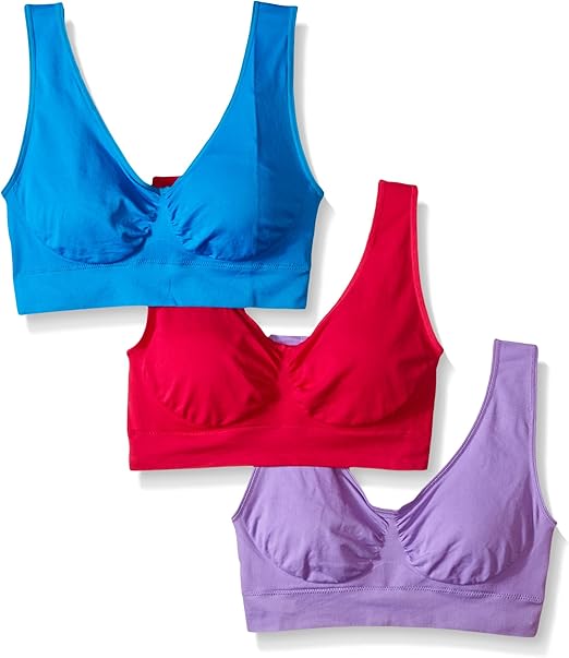 Genie Bra 3 Pack w/ Removable Pad in Classic/Summer/Pastel