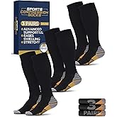 Pembrook 3 Pairs Compression Socks 20-30 mmHg - Compression Socks for Women and Men | Running, Athletic, Travel, Nurses
