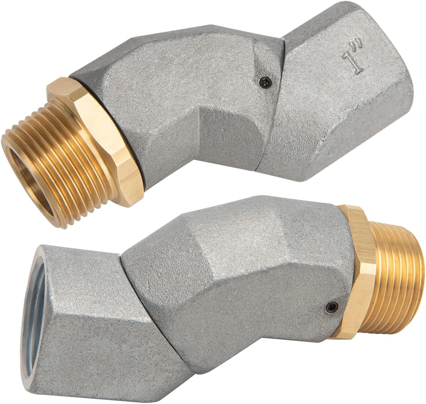 Photo 1 of 1" Fuel Hose Swivel, Fuel Transfer Hose Swivel 360 Rotating Connector for Fuel Nozzle Multi-Plane Fuel Plane Swivel - Fuel Transfer Tank Swivel (1" NPT, 2PCS)