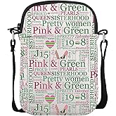 POFULL Sorority Gift 1908 Pink And Green Sorority Crossbody Bag Black Greek Sorority Sister Gift Sorority Paraphernalia Gift