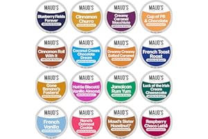 Maud's Super Flavored Coffee Pods Variety Pack, 80 ct, 16 Assorted Flavors, Medium Roast Flavored Coffee in Recyclable Single Serve Pods – 100% Arabica Beans, Compatible with Keurig K Cups Maker
