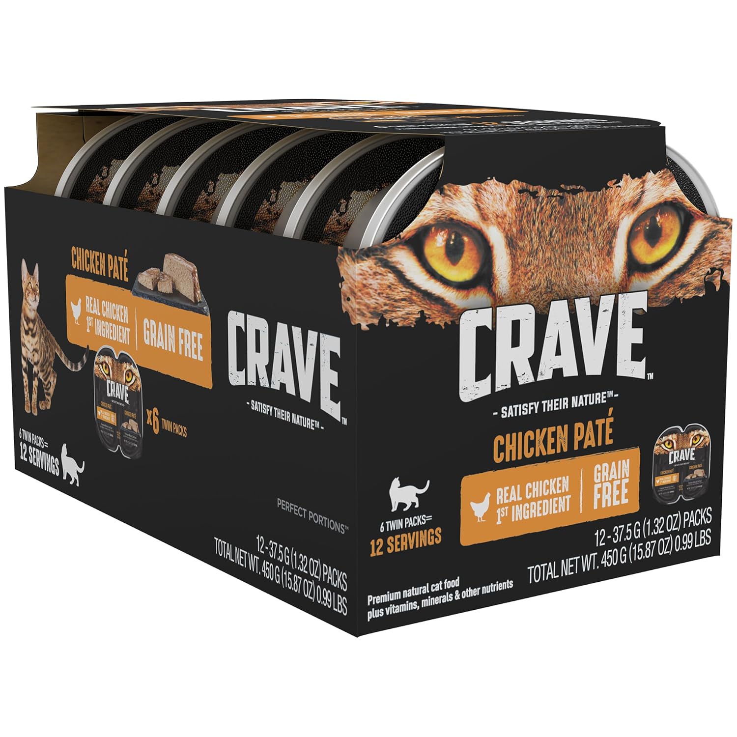 Crave Grain Free High Protein Chicken Pate Multipack Wet Cat Food Tray