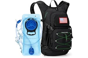 Maelstrom Hydration Hiking Backpack with 2L/3L Water Bladder, High Flow Bite Valve Camping Daypack Lightweight