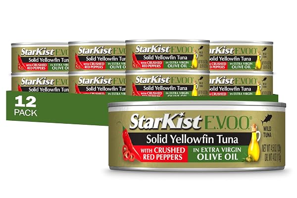 STARKIST E.V.O.O. SOLID YELLOWFIN TUNA, CRUSHED RED PEPPERS,...