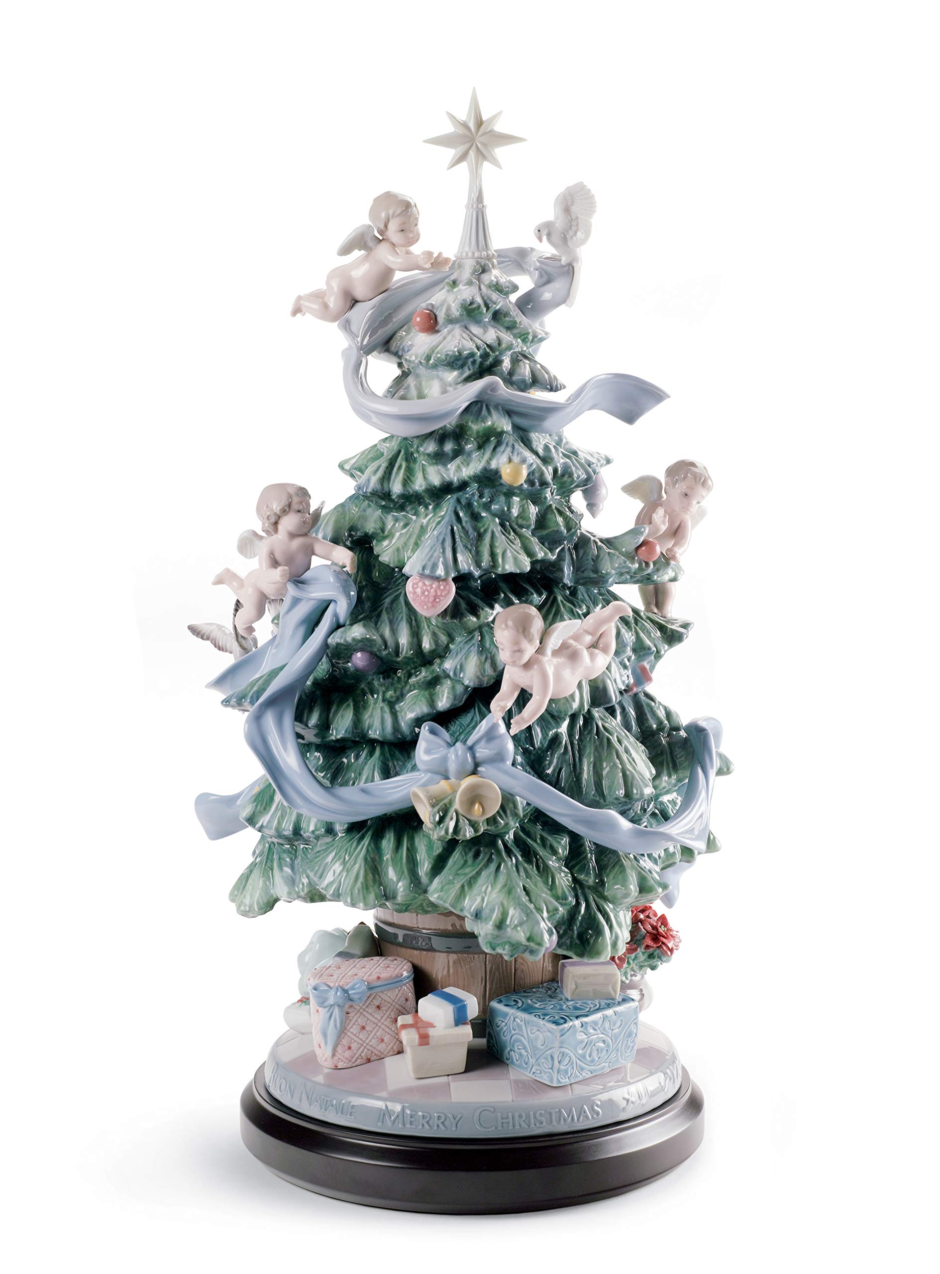 LLADRÓ Great Christmas Tree Figurine. Limited Edition. Porcelain Christmas Tree Figure.