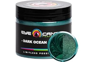 Eye Candy Pigments Premium Green Mica Powder - Dark Ocean Green (50gr) - for Epoxy, Resin, Soap, Paint, Woodworking, Acrylic Pouring, Bath Bombs, Fishing Lures - DIY Arts and Crafts Additive