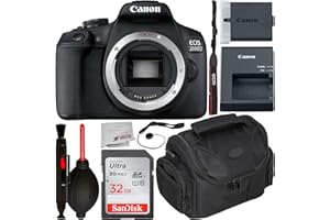 Canon EOS 2000D DSLR Camera (Body Only) with Starter Accessory Bundle – Includes: SanDisk Ultra 32GB SDHC Memory Card + Camer