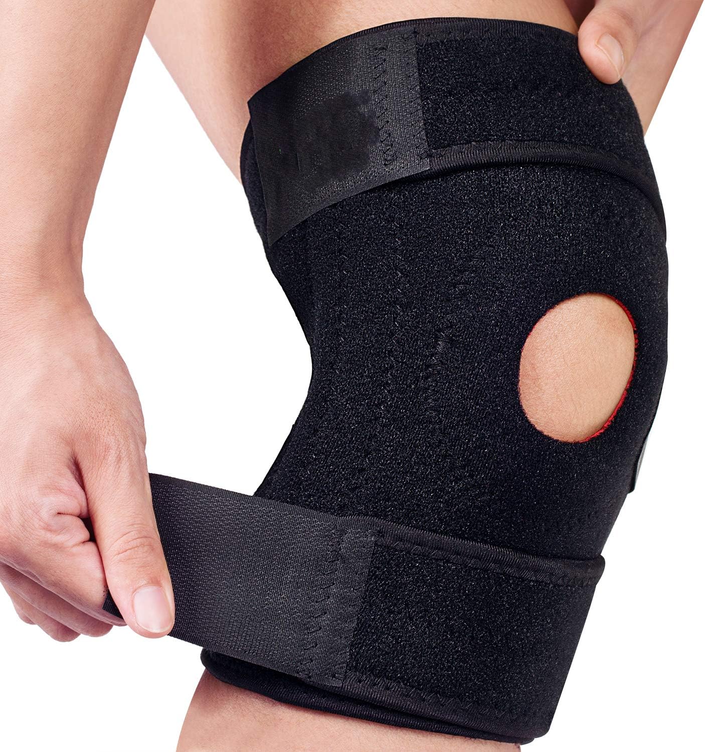 Lepfun S5200 Knee Brace Support with Open Patella Protector Wrap and Lateral Stabilizers for Hiking,Basketball, Arthritis, Joint Pain, Meniscus Tear and Athlete(1 Piece)