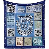 Lviliss 11 Year Old Boy Birthday Gift Throw Blanket 60”x50”, Birthday Gifts for 11 Year Old Boys, 11th Birthday Decorations for Boys