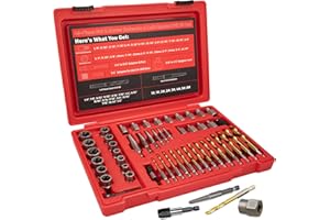 UYECOVE 53Pcs Screw Bolt Extractor Set, Left Hand Drill Bit Set 6542/4341 HSS, Easy Out Bolt Extractor Set with Hex Adapter, Stripped Bolt Remover for Broken Rusted Nuts Screws, Bolts, Studs