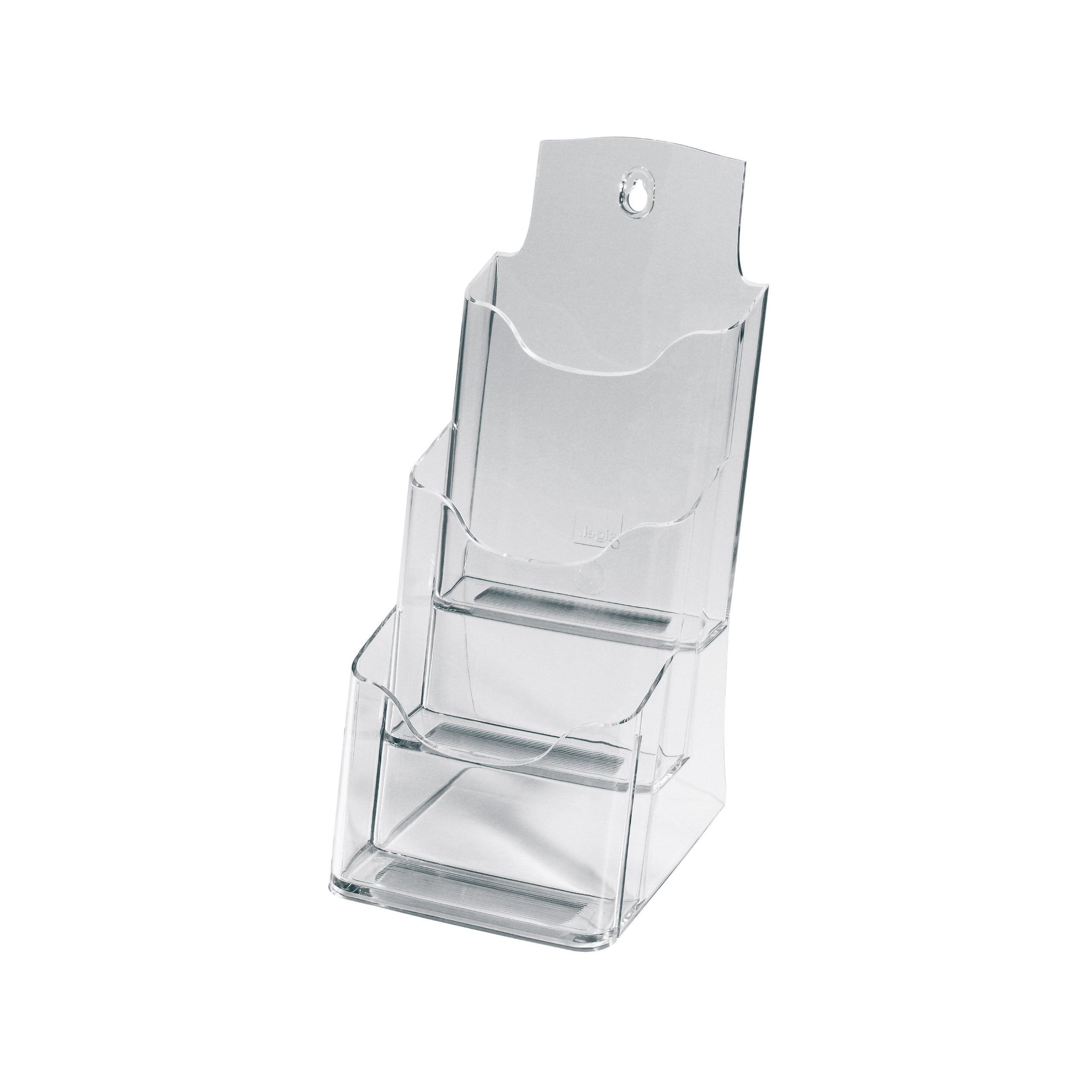 SIGEL LH333 Table-Top Literature Holder, for A6 and DL, with 3 compartments, uv resistant acrylic, clear, 2 Pieces