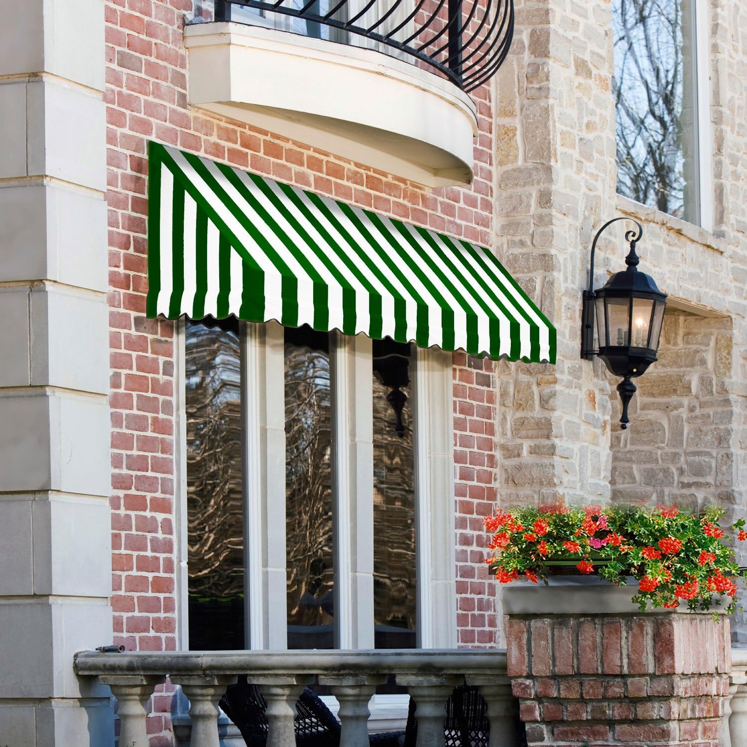 Tan Wide San Francisco Window/Entry Awning 6.38 ft 31 in. H x 24 in. D