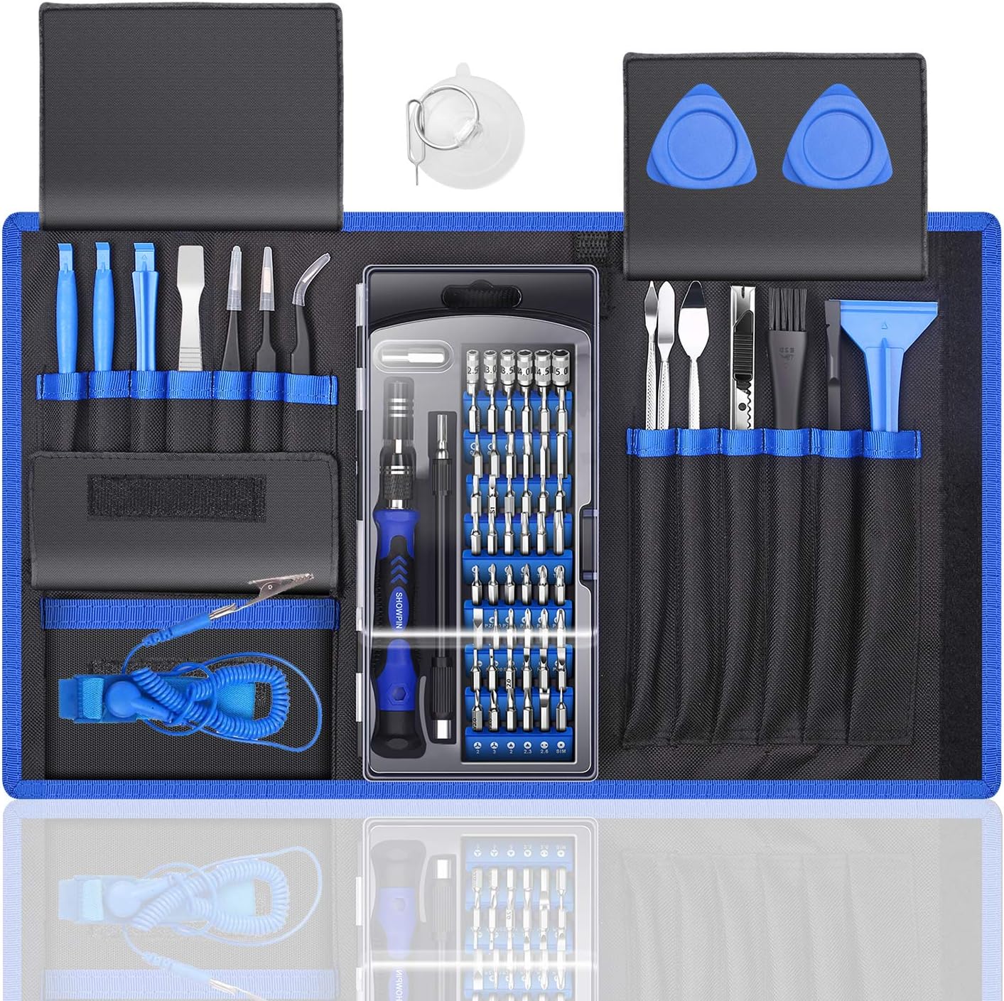 80 IN 1 Professional Computer Repair Tool Kit, Precision Laptop Screwdriver Set, with 56 Bit, Anti-Static Wrist and 24 Repair Tools, Suitable for Macbook, PC, Tablet, PS4, Xbox Controller Repair: Computers & Accessories