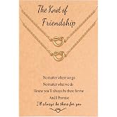 BFF Friendship Knot Infinity Necklace for 2 Best Friend Long Distance Birthday Jewelry Gifts for Her Women Bestie