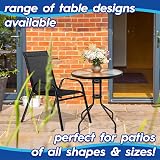 Harbour Housewares Round Glass Top Garden Table 60x60cm Black Frame view 4
