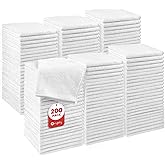 Orighty Wash Cloths Bulk Towels Set 200 Pack, Highly Absorbent and Soft Feel Microfiber Face Cloths, Multi-Purpose White Washcloths & Hand Towels for Bathroom, Hotel, Spa, and Gym, 12x12 Inch